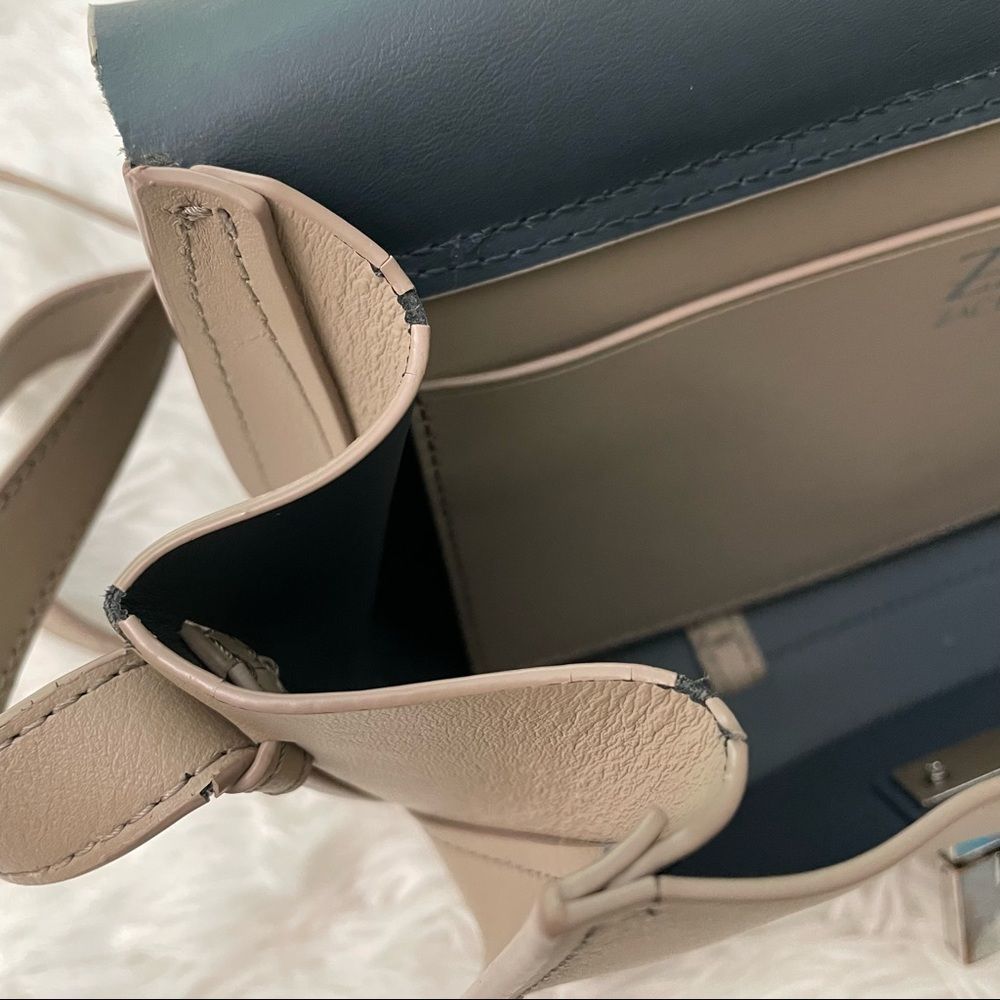 Zac Posen Eartha Iconic Saddle Shoulder/ Crossbody Bag - Beige sz small - Picture 14 of 16